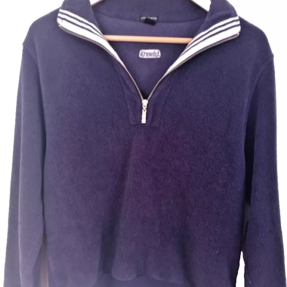 Ashworth Women's Medium 1/4 zip navy blue long sleeve sweat shirt